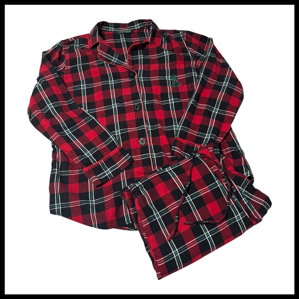 RALPH LAUREN Flannel Plaid Pajama Set